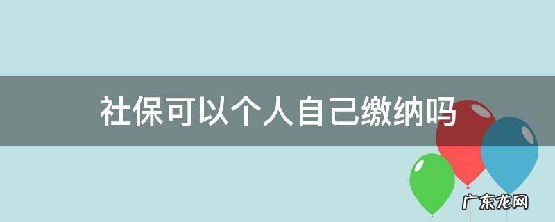 异地社保可以个人自己缴纳吗 社保可以个人自己缴纳吗