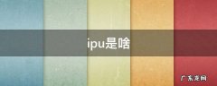 ipu是啥 ipu是啥意思