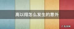 高以翔怎么发生的意外 高以翔意外事件