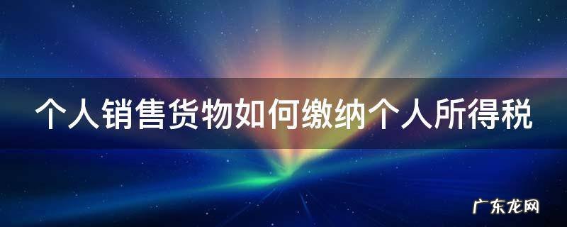 个人销售货物如何缴纳个人所得税税率 个人销售货物如何缴纳个人所得税