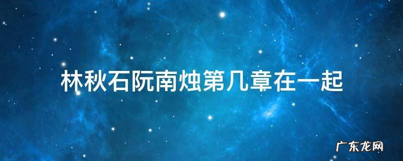 林秋石阮南烛第几章在一起 林秋石阮南烛第一次哪一章