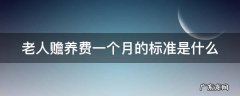 老人的赡养费一个月是多少钱 老人赡养费一个月的标准是什么