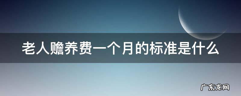 老人的赡养费一个月是多少钱 老人赡养费一个月的标准是什么