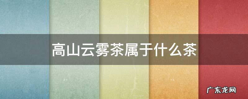 高山云雾茶属于什么茶种 高山云雾茶属于什么茶
