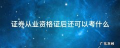 证券从业资格证后还可以考什么