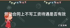 劳动合同上不写工资待遇是否有效 劳动合同不填写工资待遇合法吗