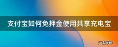 支付宝如何免押金使用共享充电宝