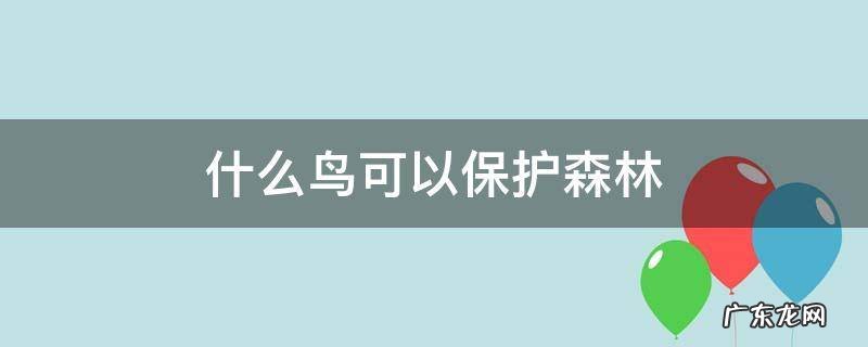 什么鸟可以保护森林 都有什么鸟可以保护森林