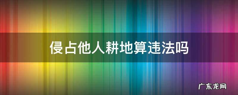 侵占他人耕地算违法吗 非法侵占耕地属于啥行为