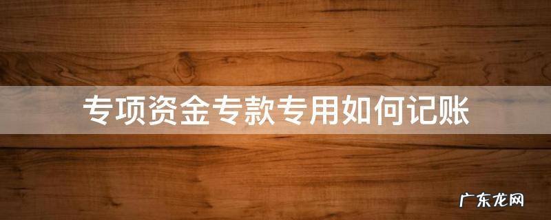 专项资金专款专用如何记账 专项资金专账核算