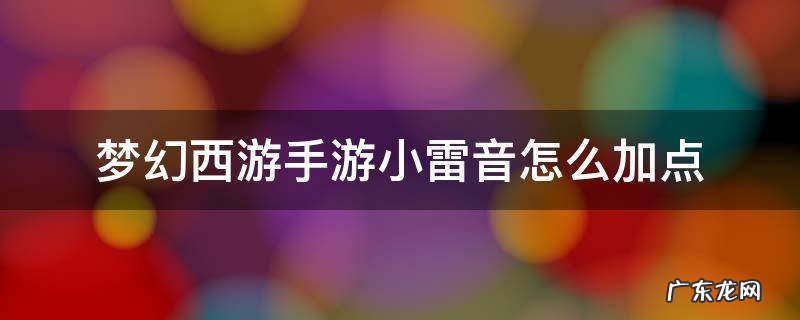 梦幻西游手游小雷音怎么加点 梦幻西游小雷音加点