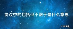协议中的包括但不限于是什么意思 包括但不限于有法律效力吗