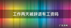 做了两天被辞退有工资吗 工作两天被辞退有工资吗
