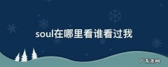 soul看不到谁看过我 soul在哪里看谁看过我