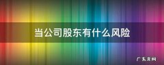 做公司股东的风险 当公司股东有什么风险