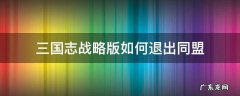 三国志战略版如何退出同盟 三国志战略版退出同盟