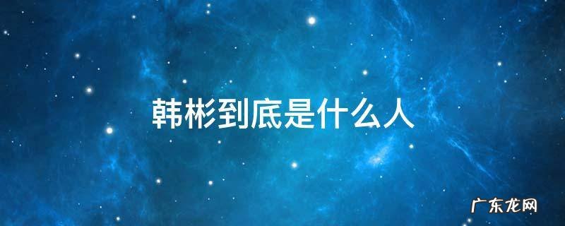 韩彬到底是什么人 重生中韩彬到底是什么人