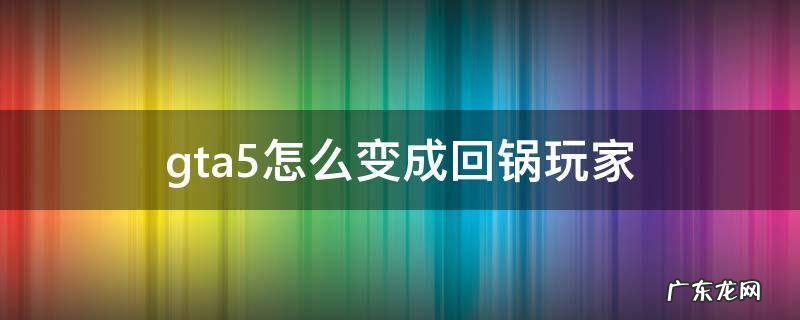 gta5回锅肉玩家 gta5怎么变成回锅玩家