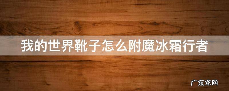 我的世界靴子怎么附魔冰霜行者 我的世界冰霜行者靴子怎么做