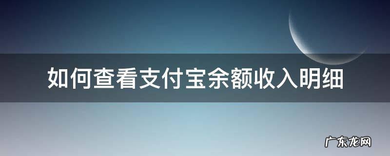 支付宝哪里看收入明细 如何查看支付宝余额收入明细