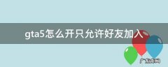 gta5怎么开只允许好友加入 GTA5怎么同意加好友