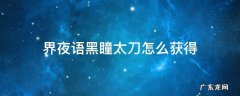 夜语黑瞳钝器能刻印界太刀吗 界夜语黑瞳太刀怎么获得