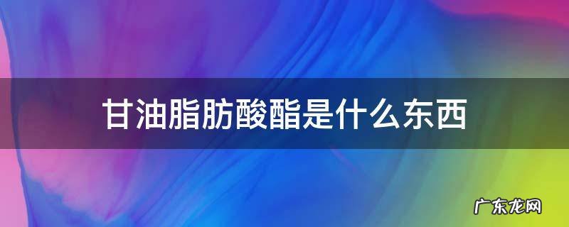 甘油脂肪酸酯是什么东西 甘油脂肪酸酯是反式脂肪酸吗
