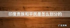 印度贵族和平民是怎么划分的 印度平民与贵族划分