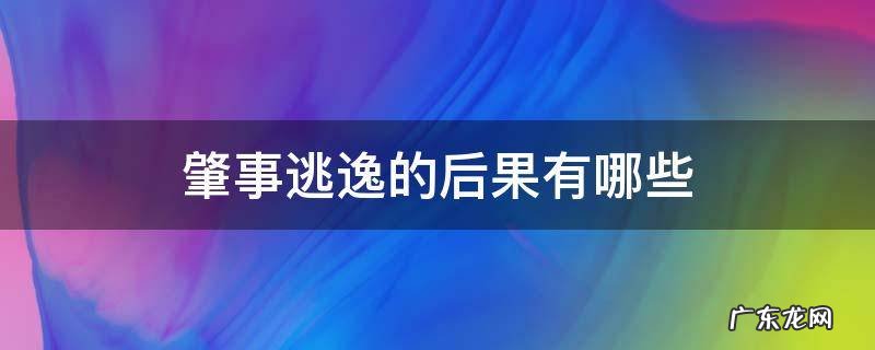 肇事逃逸的后果有哪些 肇事逃逸的后果是什么