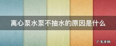 离心泵水泵不抽水的原因是什么引起的 离心泵水泵不抽水的原因是什么