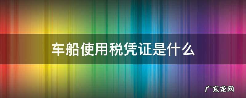 车船使用税凭证是什么 汽车的车船税凭证是什么样子的?