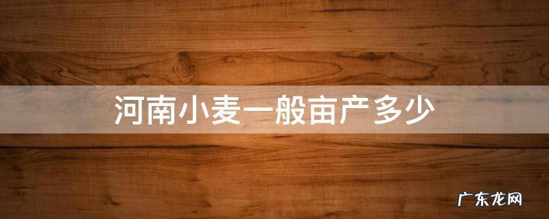 河南小麦一般亩产多少 河南小麦亩产量一般多少斤