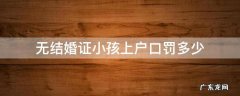 没登记结婚孩子上户口罚多少钱 无结婚证小孩上户口罚多少