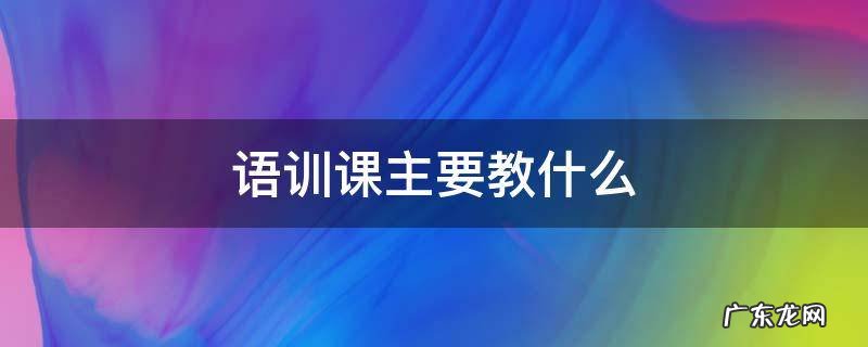 语训课主要教什么,快餐的 语训课主要教什么