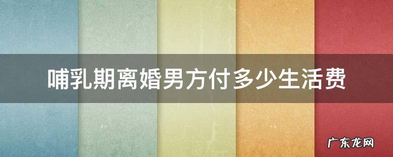 哺乳期离婚男方需要给女方生活费吗 哺乳期离婚男方付多少生活费