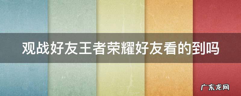 观战好友王者荣耀好友看的到吗
