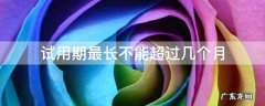 员工试用期最长不能超过几个月 试用期最长不能超过几个月