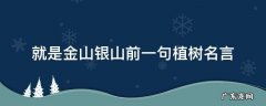 就是金山银山前一句植树名言 种下一颗留念树,践行绿水青山就是金山银山的理念