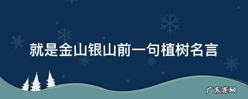 就是金山银山前一句植树名言 种下一颗留念树,践行绿水青山就是金山银山的理念
