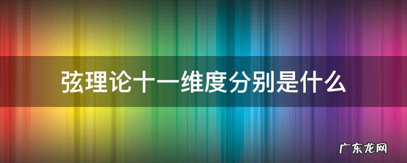 十二维度分别是什么 弦理论十一维度分别是什么