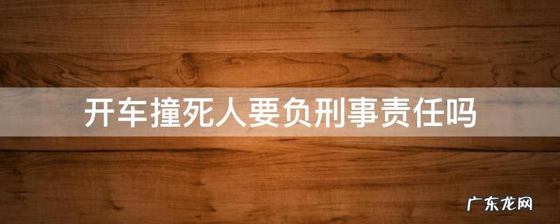 开车撞死人要负刑事责任吗 开车撞死人什么情况下需要承担刑事