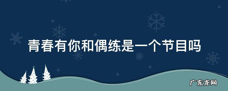 青春有你和偶练是一个节目吗 青春有你有偶练一的选手吗