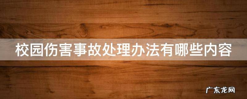 校园伤害事故涉及的法律责任追究 校园伤害事故处理办法有哪些内容