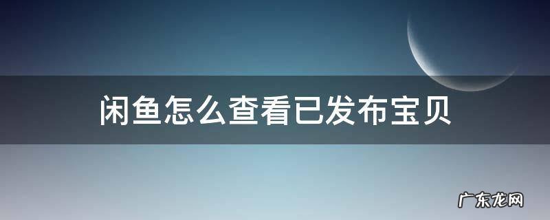闲鱼怎么查看已发布宝贝 闲鱼发布宝贝看不到