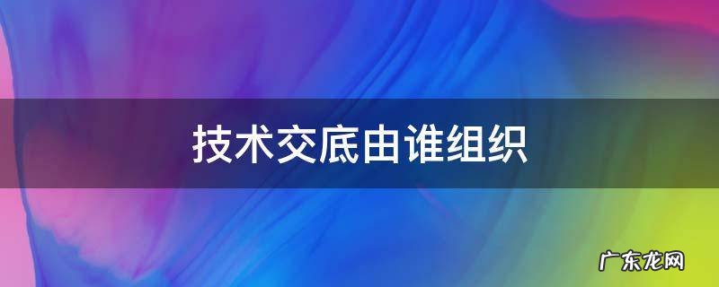 施工技术交底由谁组织 技术交底由谁组织