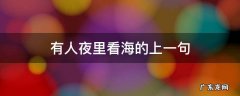 有人夜里看海后面一句 有人夜里看海的上一句