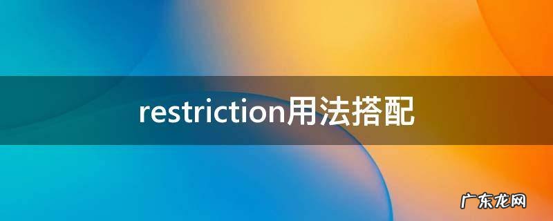restriction用法搭配 restrict 搭配