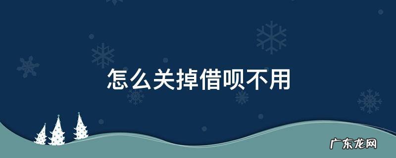 怎么关掉借呗不用 借呗怎么取消掉!不用了