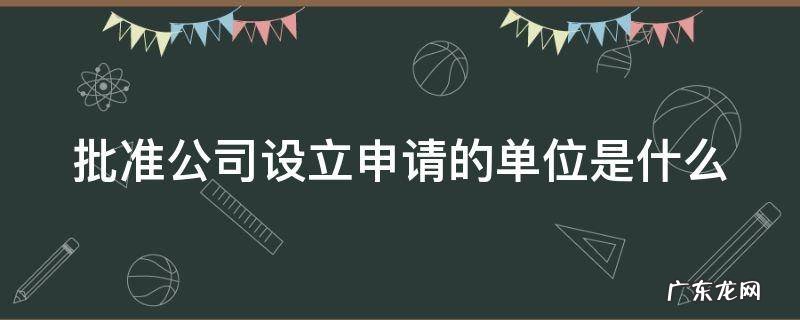 批准公司设立申请的单位是什么 批准公司设立申请的单位是什么