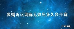 离婚调解无效多久立案 离婚诉讼调解无效后多久会开庭